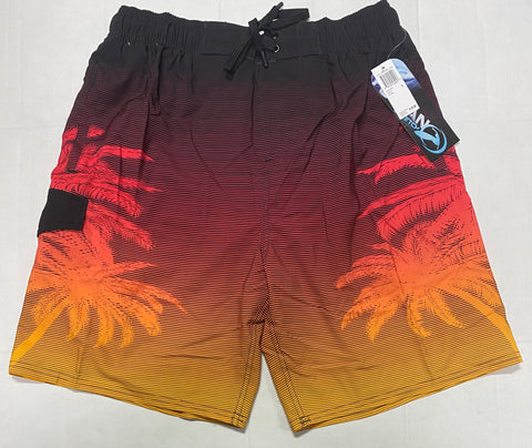 US Apparel Palm Tree 4-way Stretch Men’s Swim Shorts Swimsuit