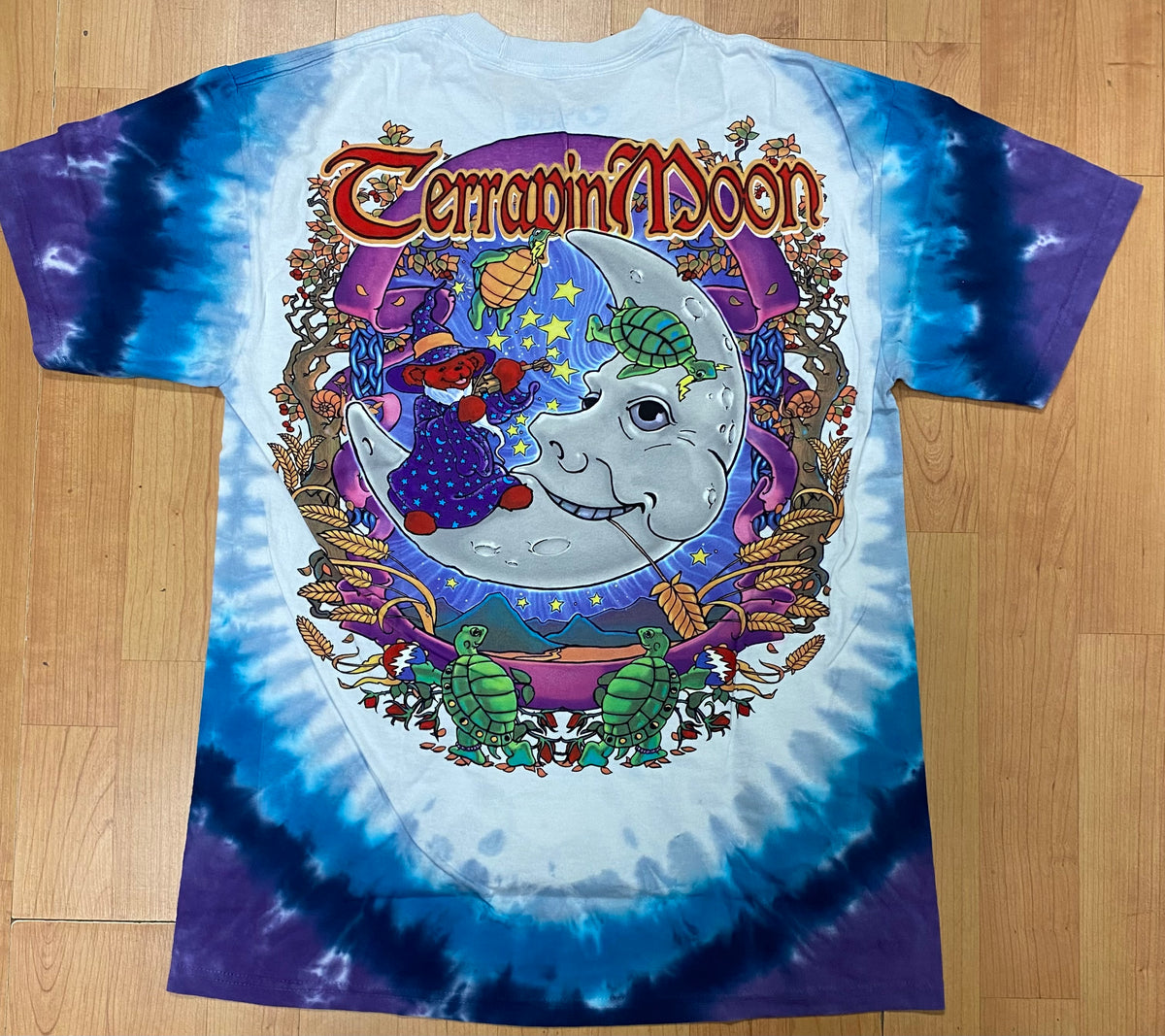Tie Dye Moon Skeleton Grateful Dead T Shirt Adult Medium - by Spencer's