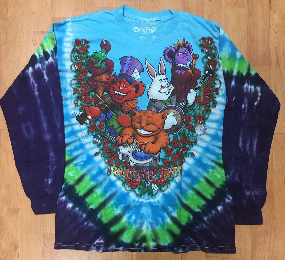 Liquid Blue Grateful Dead - Dancing Bears Tee (Blue/Green/Tye Dye) XXL