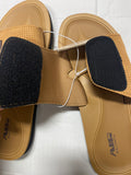 Air Balance Men's Tan Flip Flops Adjustable Slide Sandals