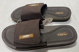 Air Balance Men's Brown Flip Flops Adjustable Slide Sandals