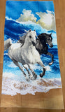 Wild Horses Beach Velour Beach Towel