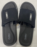 Air Balance Men's Black Flip Flops Adjustable Slide Sandals