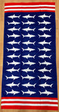 Shark USA Flag RWB Velour Beach Towel