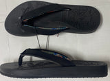 Lia Women’s Tropical Comfort Cushion Black Flip Flops Sandals