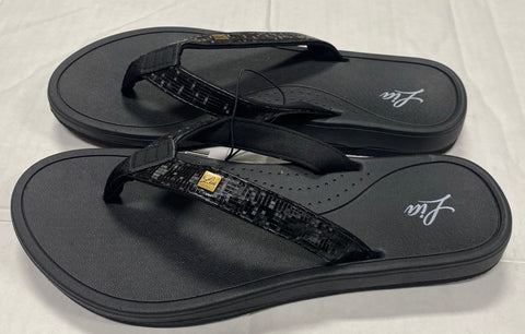 Lia Women’s Black Comfort Cushion Flip Flops Sandals