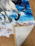 Wild Horses Beach Velour Beach Towel