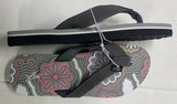 Lia Women’s Groovy Flower Gray Flip Flops Sandals