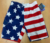 USA Flag RWB Striped 3 Pockets Men’s Swim Shorts Swimsuit