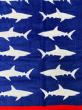 Shark USA Flag RWB Velour Beach Towel