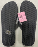 Lia Women’s Groovy Flower Gray Flip Flops Sandals