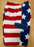 USA Flag RWB Striped 3 Pockets Men’s Swim Shorts Swimsuit