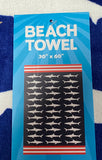 Shark USA Flag RWB Velour Beach Towel