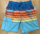 US Apparel Striped 4 Pockets Men’s Swim Shorts Swimsuit