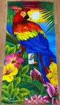 Tropical Parrot Beach Towel