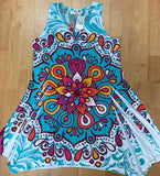 Psychedelic Abstract Geometric One Size Sleeveless Sundress