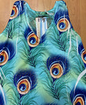 Peacock Feather Free Size Sleeveless Sundress