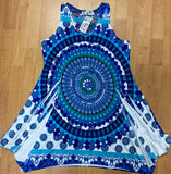 Psychedelic Abstract Geometric One Size Sleeveless Sundress