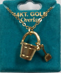 Sand Bucket 16" Gold Overlay Necklace