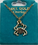 Crab 16" Gold Overlay Necklace