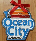Metal Ocean City, Maryland Christmas Ornament