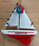 Sailboat Ocean City, MD Christmas Ornament