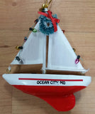 Sailboat Ocean City, MD Christmas Ornament