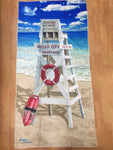 Ocean City Lifeguard Chair 30" x 60" Beach Towel