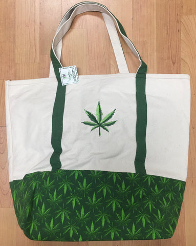 Pot Leaf Design Tote Beach Bag